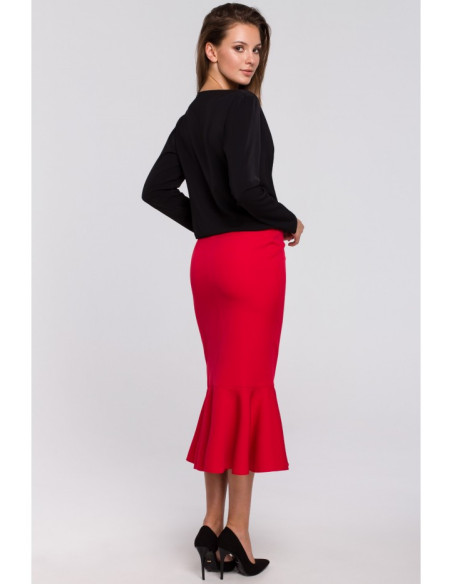 K037 Palaidinė ilgomis rankovėmis su voku - juoda