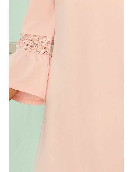  190-1 MARGARET dress with lace on the sleeves - pastel pink 