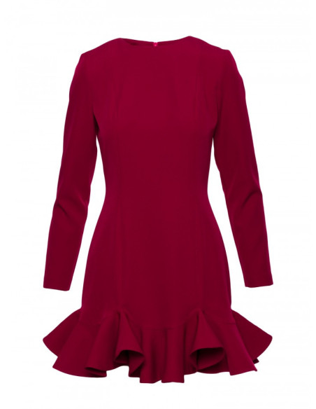 M880 Suknelė su raukiniais - bordo spalvos