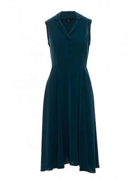 S409 Suknelė su atvira iškirpte - žalia