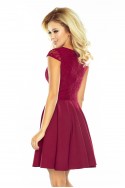  Dress MARTA with lace - Burgundy color 157-3 