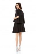 Flared dress with a frill L238 black