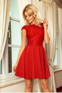  157-8 Dress MARTA with lace - red 