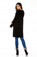 Fashionable cardigan with a hood LS213 black