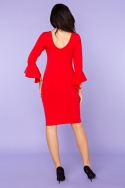 Elegantiška raudona suknelė moteriai