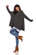 Trendy poncho sweater LS240 dark grey