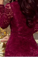  170-5 Lace dress with neckline - Burgundy color 