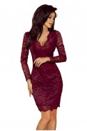  170-5 Lace dress with neckline - Burgundy color 