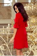  217-1 NEVA Trapezoidal dress with flared sleeves - red 