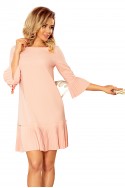  228-1 LUCY - pleated comfortable dress - peach 