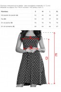  241-1 STELLA Dress with a neckline - dark blue in polka dots 