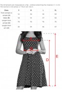  241-1 STELLA Dress with a neckline - dark blue in polka dots 