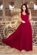  246-1 CINDY long dress with a neckline - burgundy 