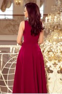  246-1 CINDY long dress with a neckline - burgundy 