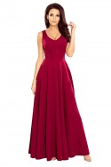  246-1 CINDY long dress with a neckline - burgundy 