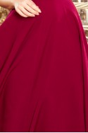  246-1 CINDY long dress with a neckline - burgundy 