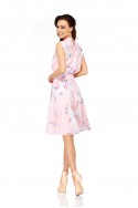 Sleeveless dress for the knee length L306 powder pink
