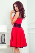  261-1 RICA Dress with tulle inserts - red 