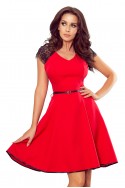  254-2 SILVIA Dress with lace inserts - red 