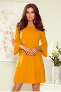  228-7 LUCY - pleated comfortable dress - mustard color 