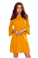  228-7 LUCY - pleated comfortable dress - mustard color 