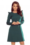  264-1 NELL Trapezoidal dress with frills - green 