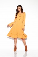 Dress with laced cleavage in colours L313 camel