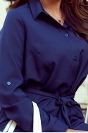  288-1 Shirt dress with buttons - dark blue 