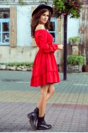  265-4 DAISY Dress with frills - RED 