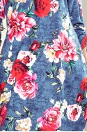  281-2 SOPHIE Comfortable Oversize dress - flowers on jeans 