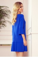  228-8 LUCY - pleated comfortable dress - Royal Blue 