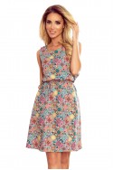  296-1 VICTORIA A trapezoidal dress with a colorful pattern 