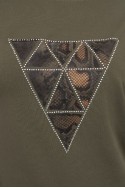 Bluzka z nadrukiem trójkąta khaki S/M - L/XL