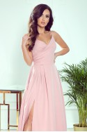  299-2 CHIARA elegant maxi dress with straps - dirty pink 