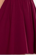  307-3 POLA dress with frills on the neckline - Burgundy color 