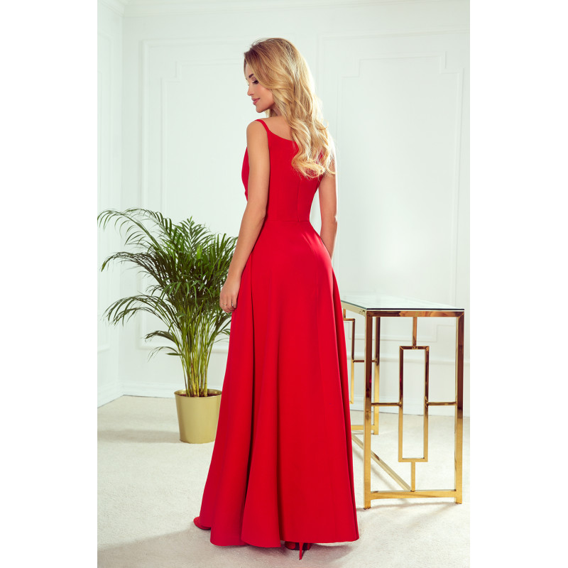 299-1 CHIARA elegant maxi dress with straps - red  2