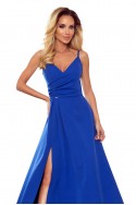  299-3 CHIARA elegant maxi dress with straps - royal blue 