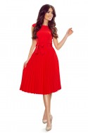  311-1 LILA Pleated dress with short sleeves - red 