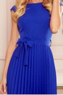  311-2 LILA Pleated dress with short sleeves - Royal Blue 