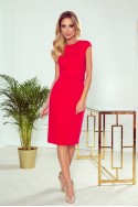  301-2 TAMARA Elegant midi dress with belt - red 