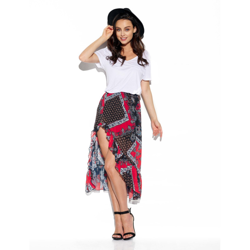 Long skirt with frill and silk LG542 print 22 2