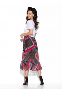 Long skirt with frill and silk LG542 print 22