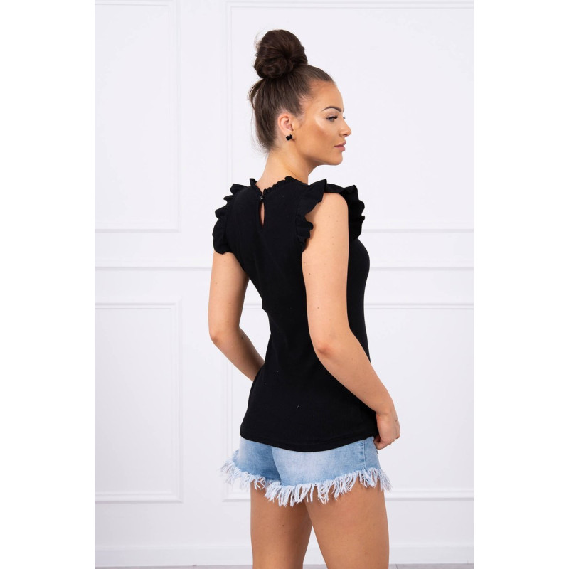 Bluzka z falbankami czarna 2