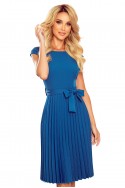  311-4 LILA Pleated dress with short sleeves - sea color 