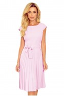  311-6 LILA Pleated dress with short sleeves - bright heather 