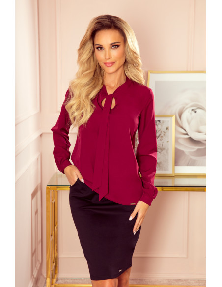  140-12 Blouse with bond - burgundy color 