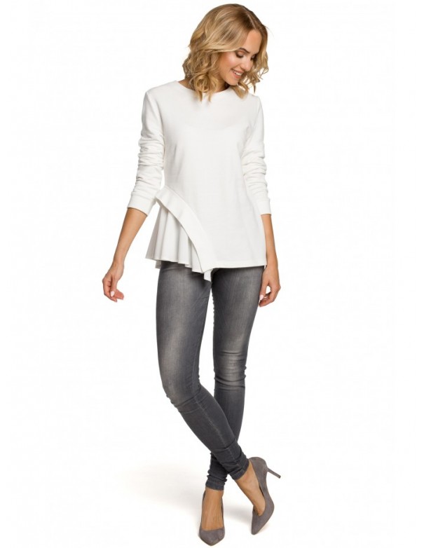 M333 Asymmetric layered blouse - ecru