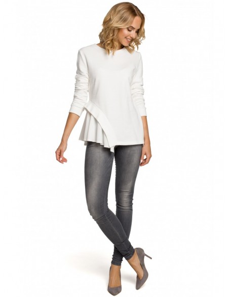 M333 Asymmetric layered blouse - ecru