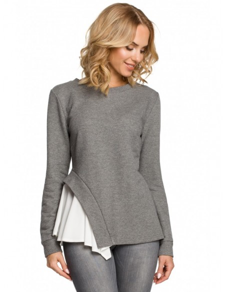 M333 Asymmetric layered blouse - grey