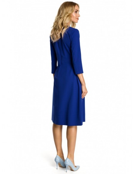 M335 Dress with box pleat in front - royal blue